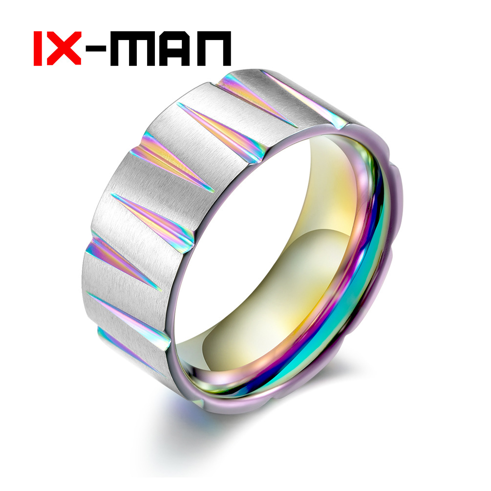 Carved matte ring stainless steel