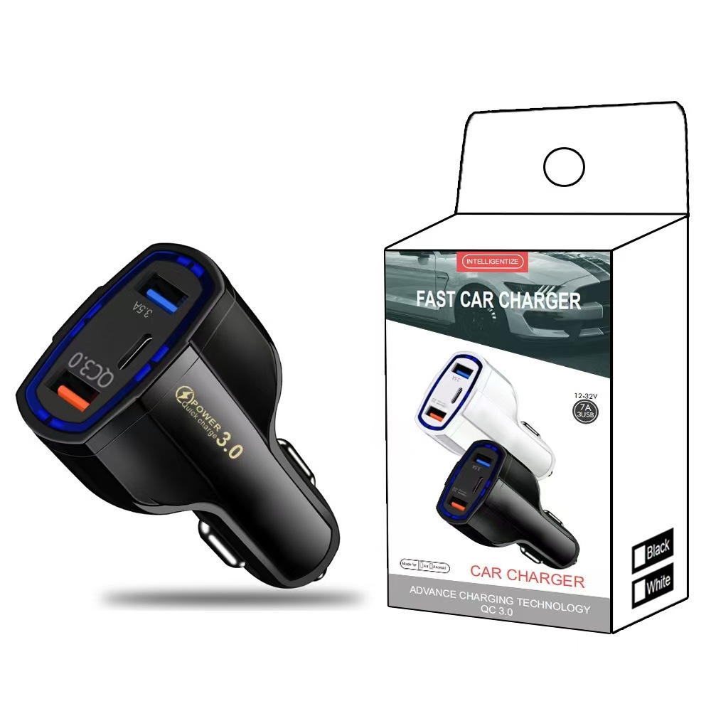 QC3.0 Araç Şarj Cihazı Çift USB Yeni Nesil Arayüz + Type-C Arayüz 5V 9V 12V