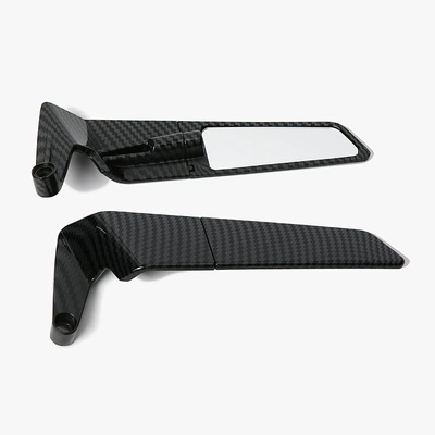 Cross-Border Motorcycle Small Fixed Wing Motorcycle rearview mirror - fixed-wing-rearview-mirror-carbon-fiber-small-white-mirror
