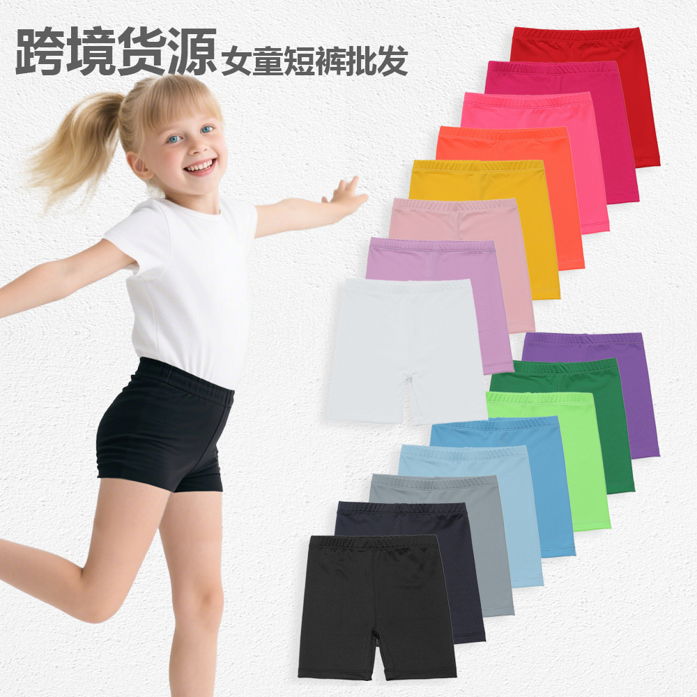 Cross-border children's shorts, summer thin breathable candy color anti-exposure four-corner shorts, girls' leggings, summer style
