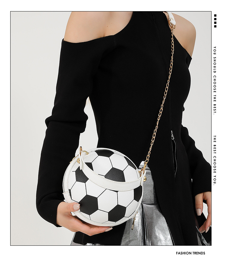 Cross-border bags, women's Instagram personalized basketball bags, new versatile single-shoulder crossbody bags, Korean-style small round bags for women details Picture