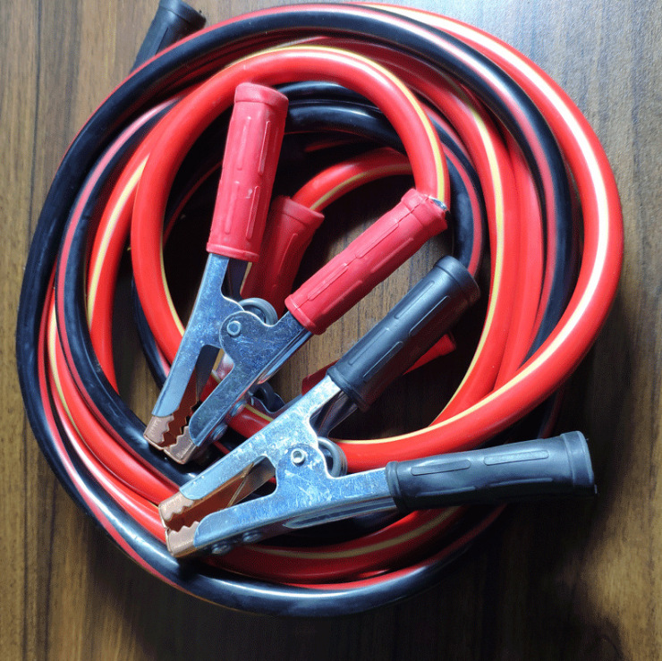 汽车电瓶线3米2000a搭火线 汽车应急电瓶夹子连接线鳄鱼夹|ru