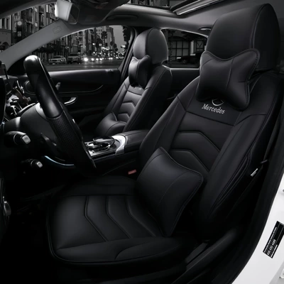 Modelə uyğun (Original) oturacaq örtükləri – Seat Cover - classic-black-deluxe-editionwith-2-cloud-silk-cotton-headrests-2-cloud-silk-cotton-lumbar-supports-five-seats-nappa-leather-full-surround-in-front-and-rear-rows