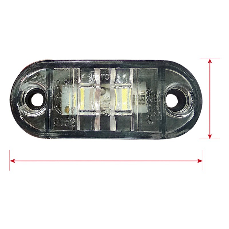 Cross-Border E-Commerce 2Led Truck Side Light 10-30V Wide Voltage Red, Yellow, Blue and Green White Edge Light Factory Supply
