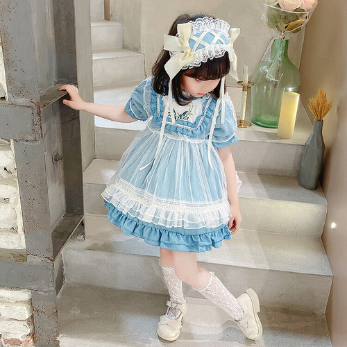 High-end Lolita Girls' Spring Collection New Puff Dress Baby First Birthday Dress, Spanish Princess Style