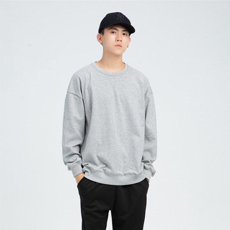 Sudadera de cuello redondo con hombros caídos de terciopelo Silver Fox, con logo estampado, uniforme de equipo, camiseta cultural para eventos, texto bordado, corte holgado.