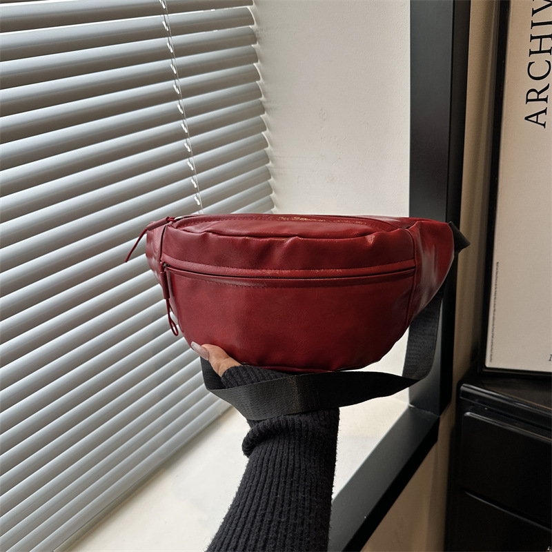 Diseño de tendencia 2026 bolso de hombro de cintura de gran capacidad bolso de hombro de color sólido para mujeres bolso de personalidad retro casual