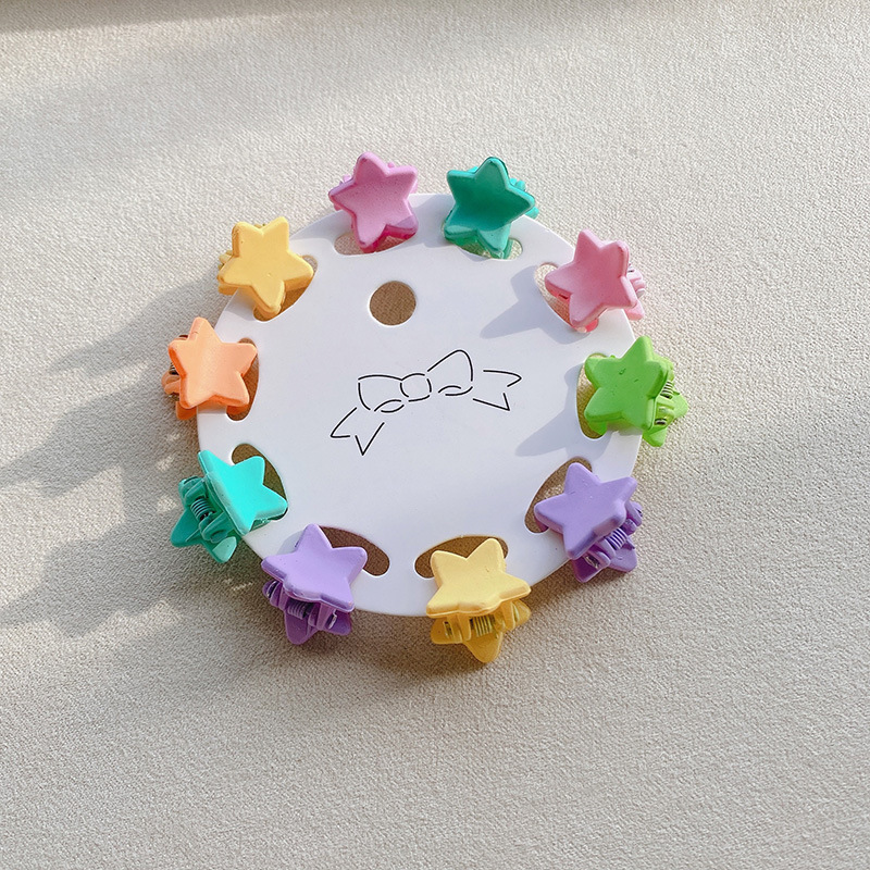 Cute Star Heart Shape Flower Plastic Resin Hair Clip 1 Set display picture 4