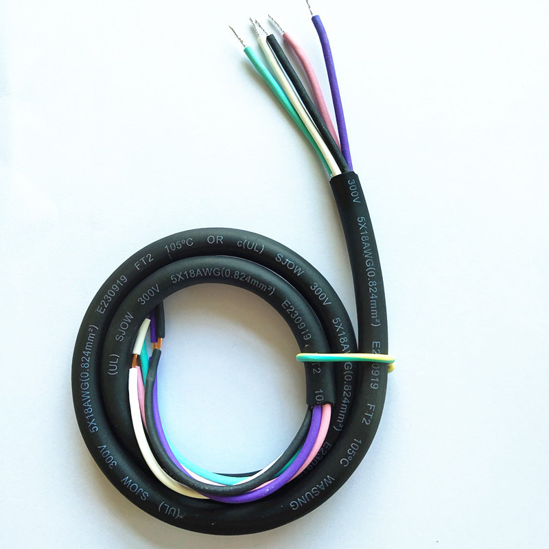 美标5芯18AWG防水耐高温橡胶线105度户外电缆