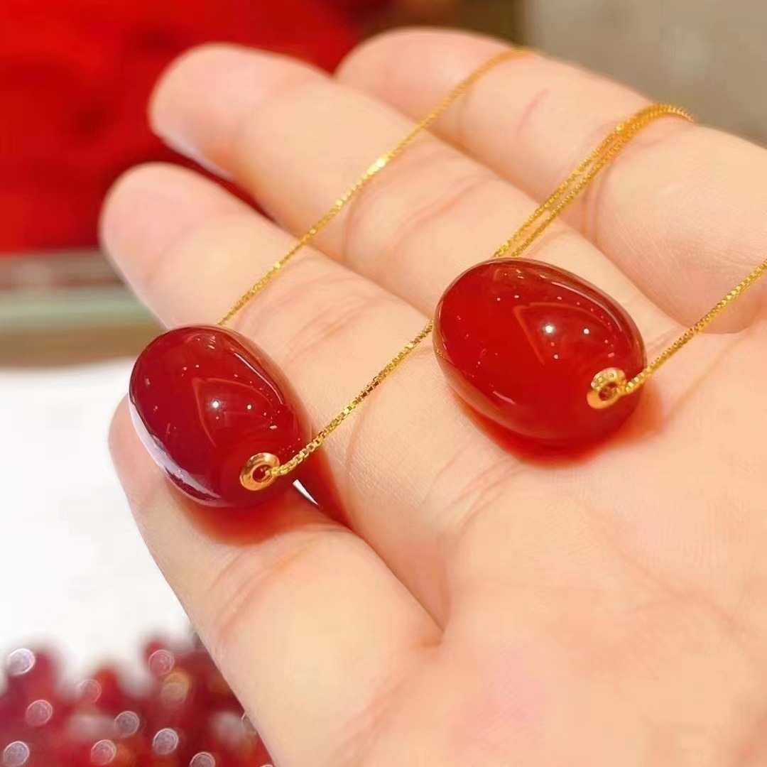 18K 타원형 마노