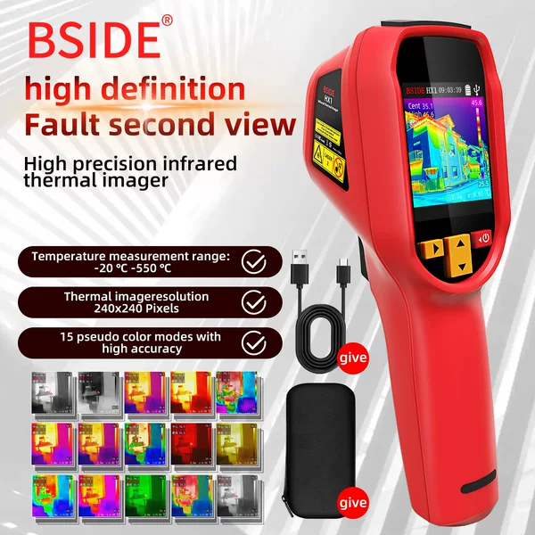 BSIDE HX1 Handheld Infrared Thermal Imager Thermometer Outdoor HD Electric Floor Heating Pipeline Thermal Imager