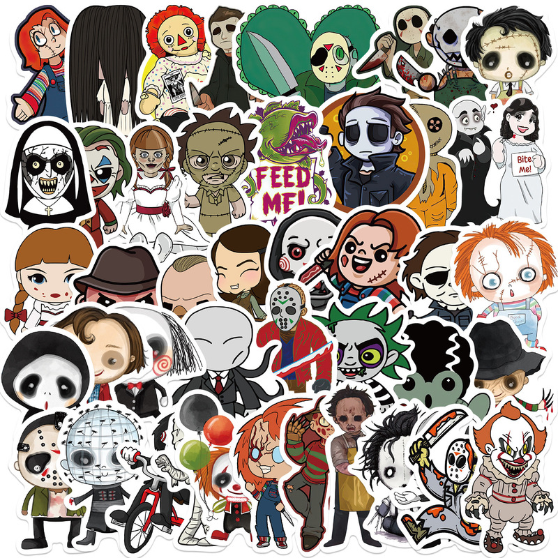 50 Q Edition Horror Movie Character Stickers Guitar Notebook Luggage DIY Waterproof Stickers Cross-border Wholesale