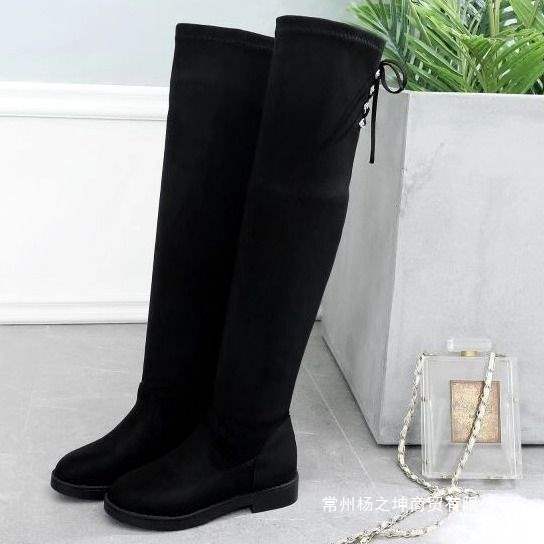 Girls' Long Boots for Autumn, Over-The-Knee Boots for All Seasons, Children's High Boots, Elastic Mid-To-Large Children's Plush Cotton Boots, Princess Long Boots