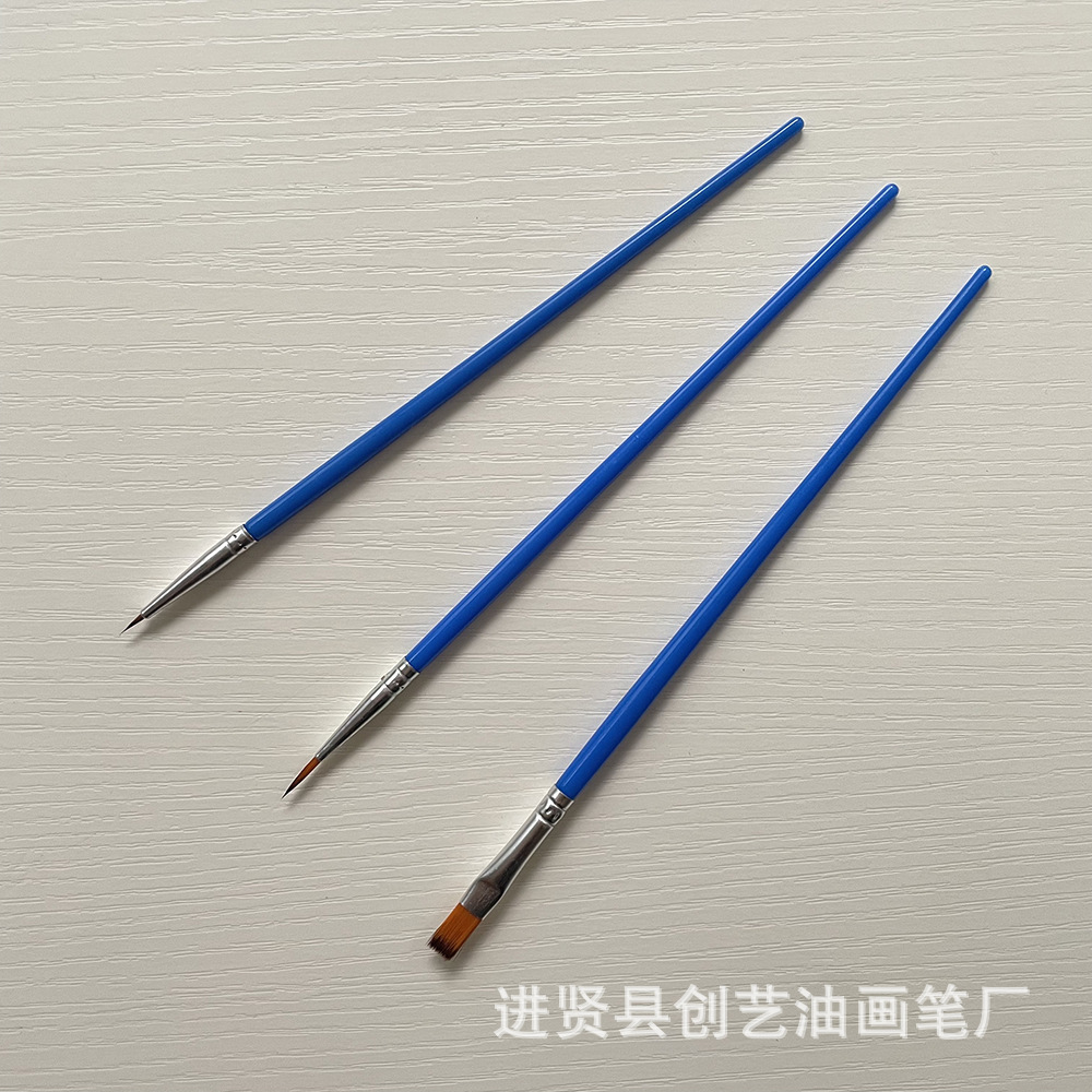 源头厂家塑料杆双色毛大小尖头扁平头彩绘笔数字油画尖头勾线笔