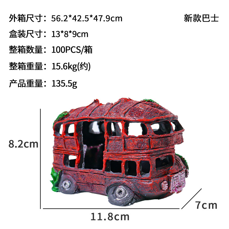 Acuario decoración coche naufragio peces tanque paisajismo resina artesanía pescado Camarón escape adornos coche viejo autobús