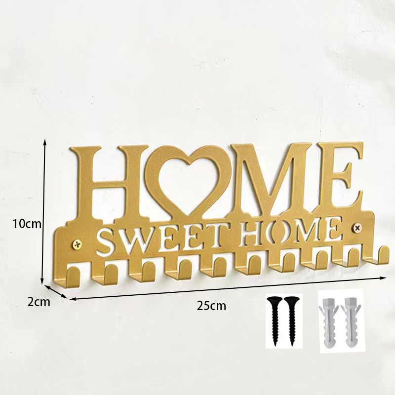 跨境HOME钥匙挂架墙壁置物架金属艺术装饰挂钩keysholder衣帽玄关|undefined