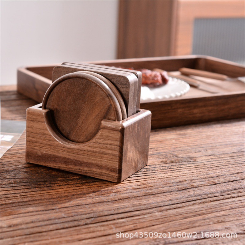 8.8cm 검은 호두 상자 (컵 받침이없는 5 개)