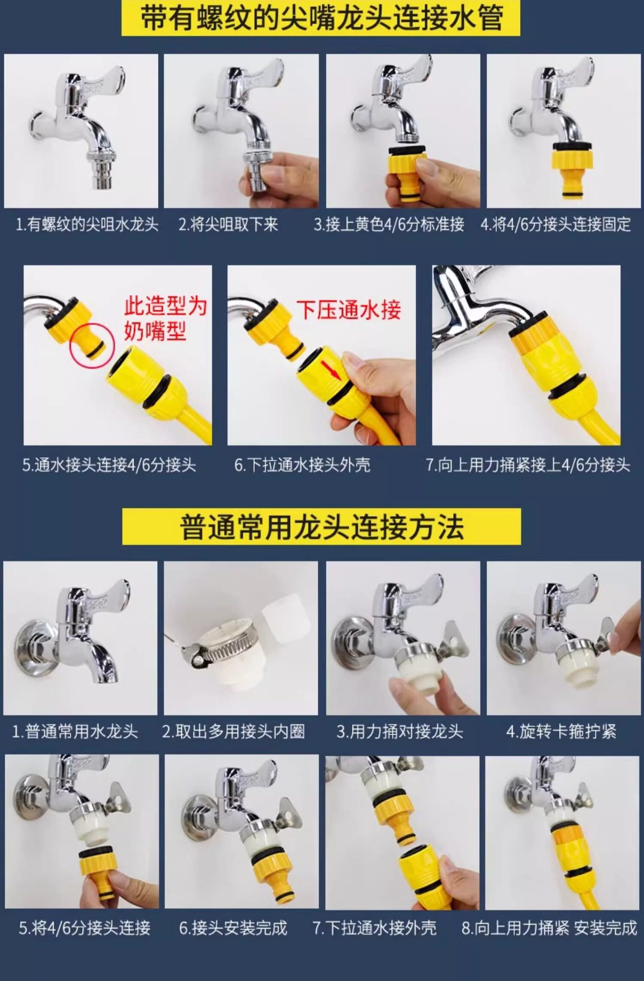 High-pressure car wash hose and water gun, 1/2 inch and 3/4 inch, anti-freeze and anti-explosion, suitable for tap water, watering, and cleaning