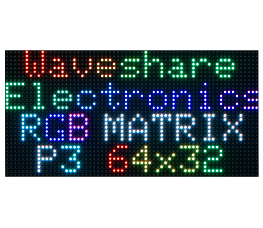 板载2048个RGB LED 3mm间距 RGB全彩LED点阵显示屏64×32亮度可调