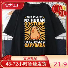 Capybaras t shirt top tees male funny vintage casual aesthet