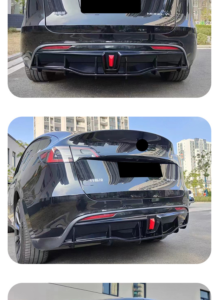 Applicable to Tesla MODEL Y rear lip Tesla Model Y modified black warrior MODEL with light rear lip rear spoiler