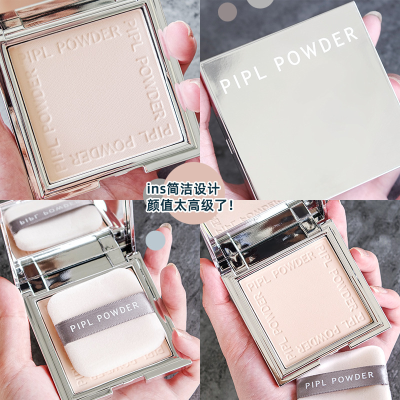 Pequeña caja de plata PIPL, polvo de maquillaje, maquillaje