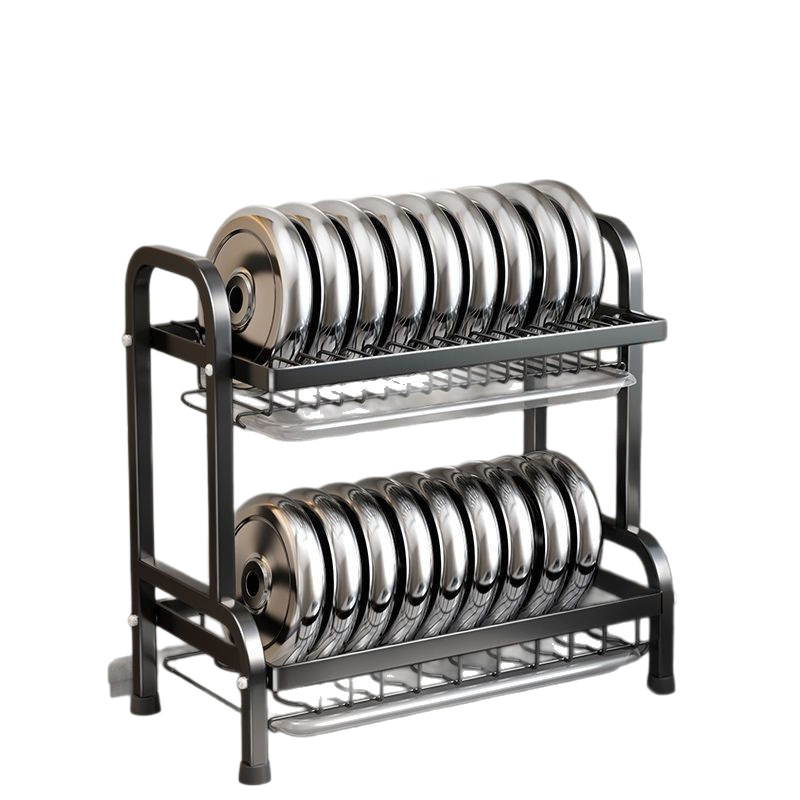 Estante de cocina transfronteriza estante de almacenamiento de platos multifuncional estante de almacenamiento de platos y platos estante de drenaje multicapa de cubierta doméstica
