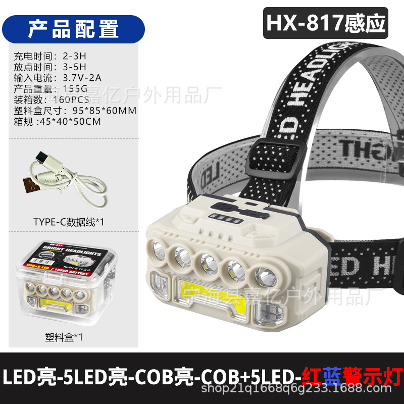 Transfronterizos COB inducción headlight led zoom al aire libre montañismo luz de pesca nocturna al por mayor image 7