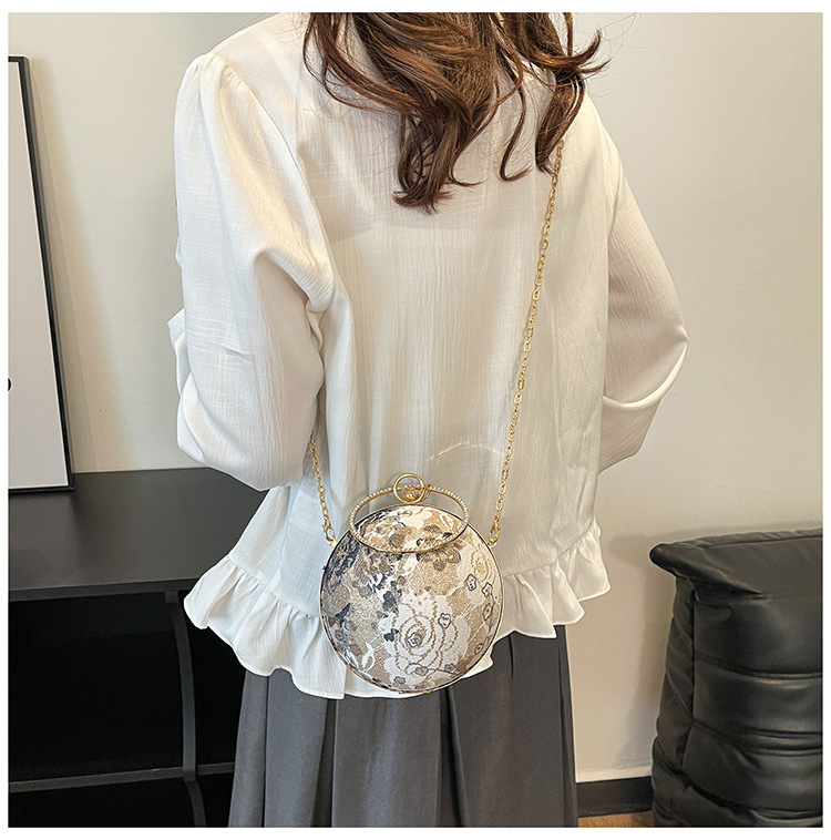 900g Weight Lock clasp Closure Type Single Shoulder Strap, Top Handle Strap Type Circle Bag Bags Type Daily, Shopping Occasion PU Material Women's Backpack Backpack Flower Pattern All Seasons Season Women's Gender Elegant, Vintage Style Style Round Shape Women's PU Flower Elegant Vintage Style Round Lock Clasp Circle Bag 16