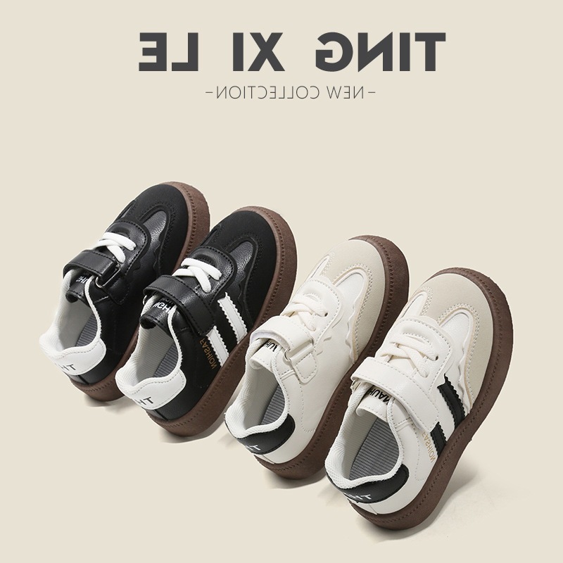 儿童德训鞋2025春秋男童运动鞋休闲板鞋女童小白鞋软底宝宝阿甘鞋