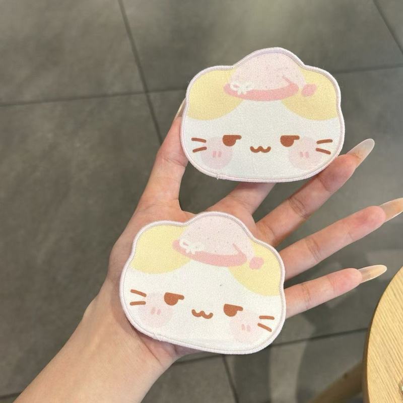 古早感坏笑猫刘海贴可爱少女棉花糖猫碎发贴魔术贴无痕发饰|undefined