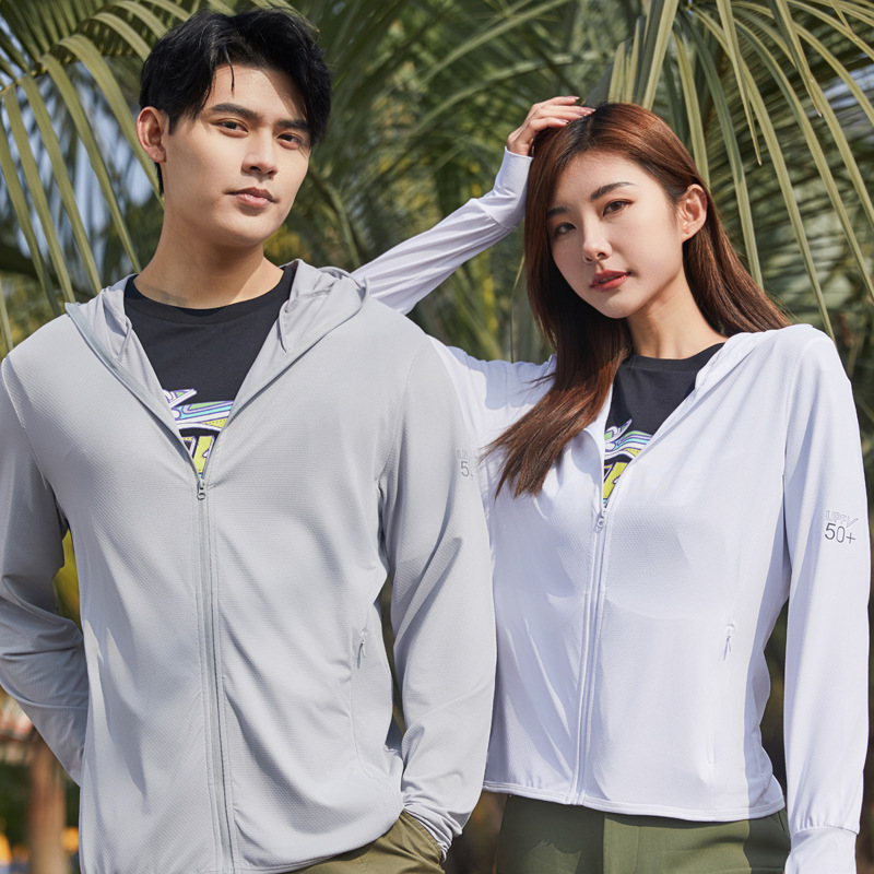 UPF50 여름 얇은 빠른 건조 통기성 남성과 여성의 캐주얼 스포츠 야외 커플 아이스 실크 선 스크린 재킷