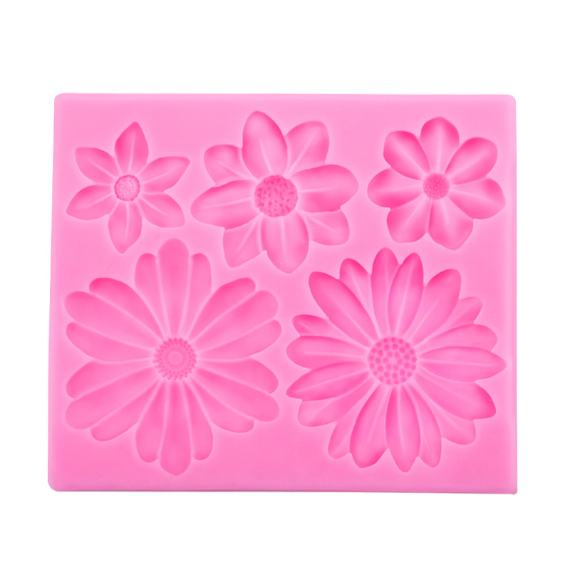 Margarita girasol molde de silicona hornear pastel postre decoración fondant chocolate haciendo Accesorios