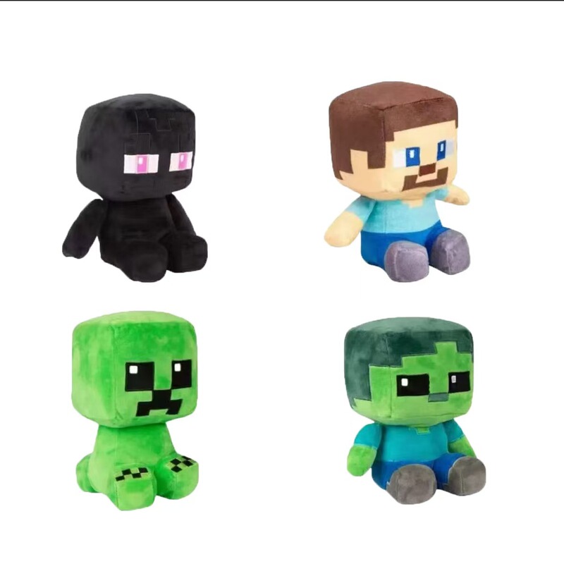 国境を越えた売れ筋のマインクラフトぬいぐるみおもちゃ座り姿勢のクリーパー ゾンビ オウム タートル スティーブ人形|undefined