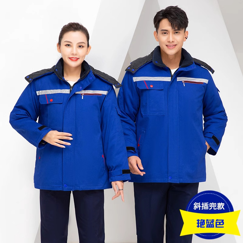 invierno de algodón grueso ropa de trabajo de algodón antiestático chaqueta de algodón de mediano largo soldador eléctrico ropa de algodón de protección laboral