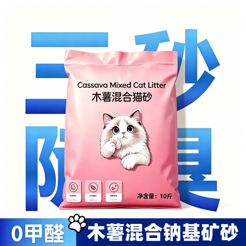 Mixed tofu cat litter, deodorizing and odor-preventing, household cat litter, large packaging, low dust, strong water absorption, cassava cat litter, plant-based litter Mixed tofu cat litter, deodorizing and odor-preventing, household cat litter, large packaging, low dust, strong water absorption, cassava cat litter, plant-based litter