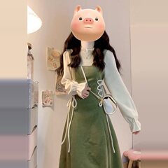 2025新款森系复古连衣裙子女秋冬法式小个子开春穿搭内搭打底长裙
