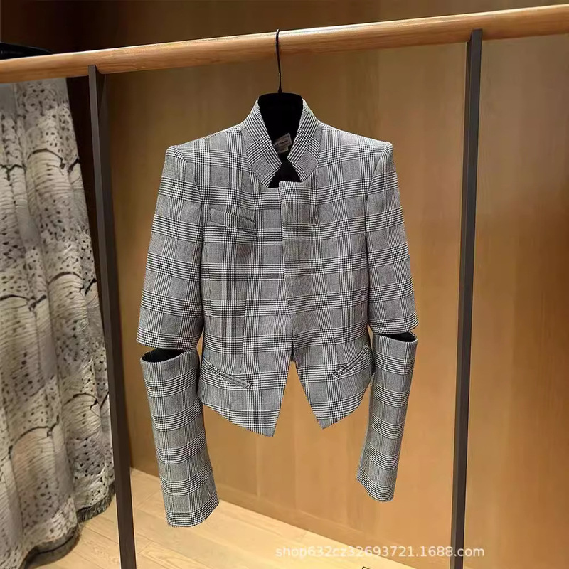 Chanel Style Plaid Slim-fit Jacket Coat Women's 2024 Autumn New Fashion Elegant Casual All-match Slim-fit Top