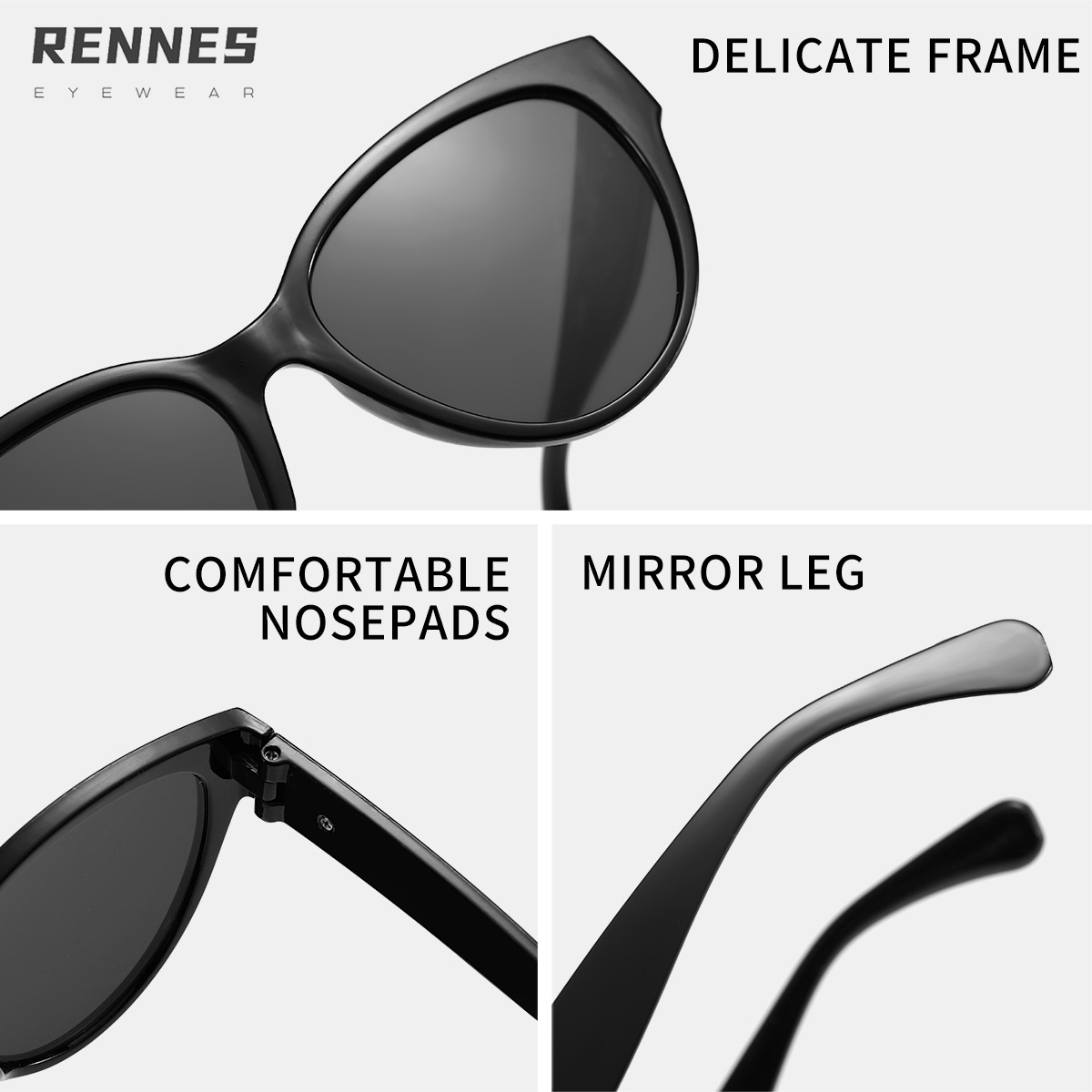 Nuevo de gama alta amor retro ojo de gato celebridad de Internet gafas de moda todo-fósforo UV a prueba de gafas de sol