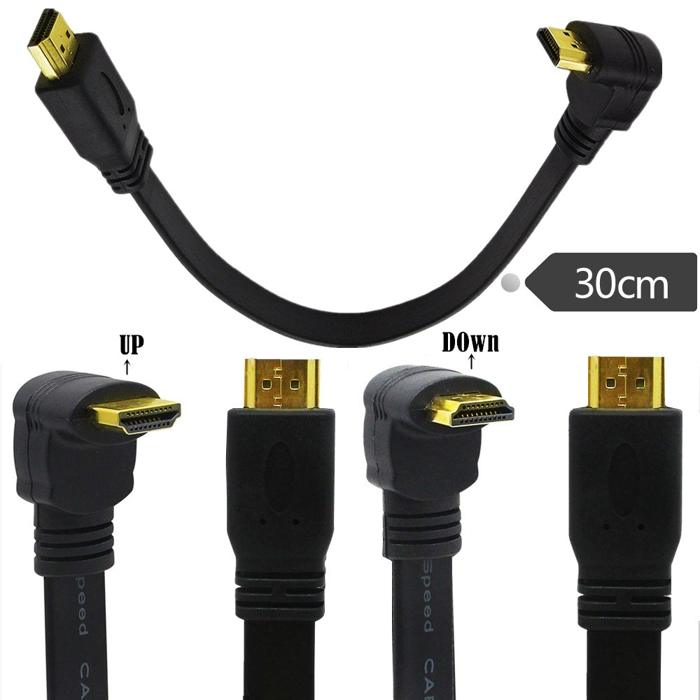 HDTV HDMI удлинительный кабель male-to-male 1,4 м HDTV 90 градусов верхний и нижний изгиб удлинительный кабель 0,3 м