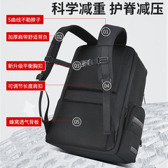 Lifestyle unisex backpack with fashionable large capacity, logo printed, multi-functional laptop bag