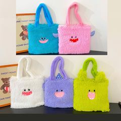 新款可愛怪獸卡通毛絨包包百搭小眾單肩包女大容量長毛禮物玩偶包