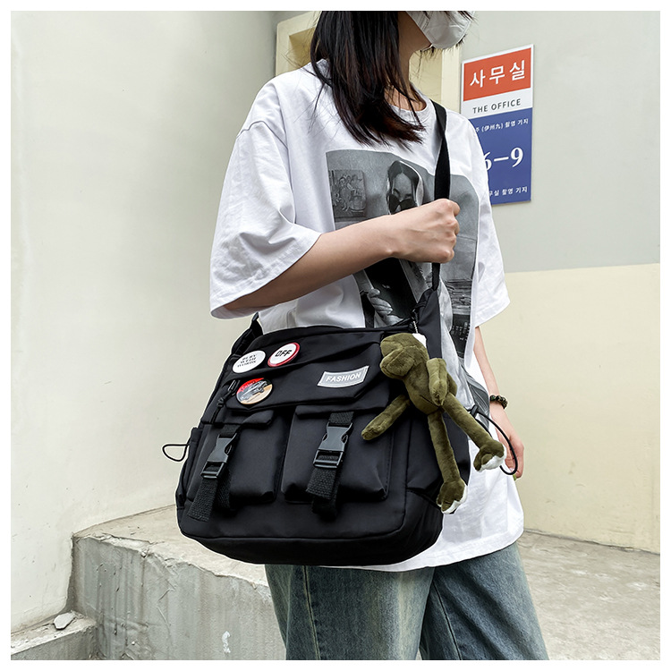 Korean ins fashion single-shoulder crossbody bag, trendy brand color sports bag, middle and high school schoolbag, college student class backpack undefined