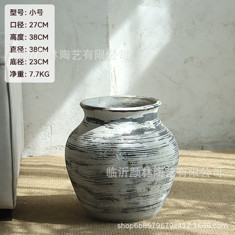 Hacer viejas macetas de cerámica de cemento en el hogar decoración de hoteles y centros comerciales de aterrizaje de grandes vasijas diseñadores de paisaje decoración