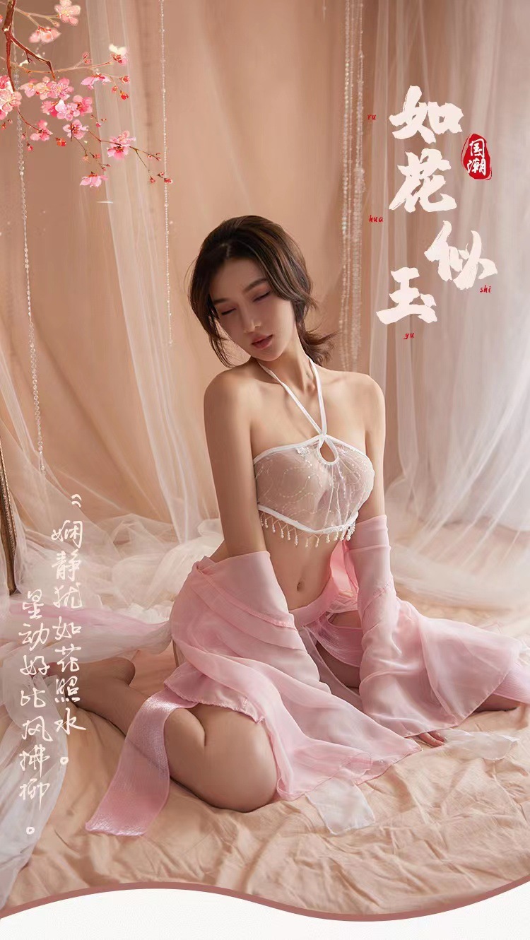 Chang’e Flying to the Moon Jade Rabbit Roleplay Costume Set with Cape, Dress and Thong — detail image 1