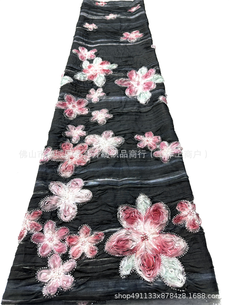 Fábrica directa bandeja bordada alta moda vestido vestido tela al por mayor transfronteriza en stock