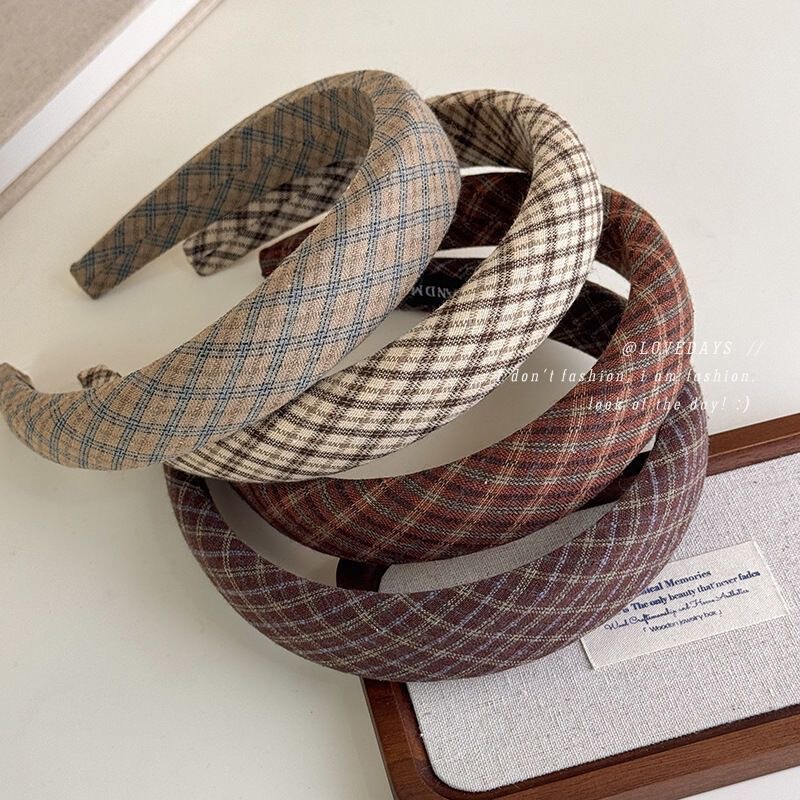 Plaid Striped Headband for Women, High Cranial Pressure Headband for Washing Face, 2024 New Summer Style, Elegant Hair Accessory Plaid Striped Headband for Women, High Cranial Pressure Headband for Washing Face, 2024 New Summer Style, Elegant Hair Accessory