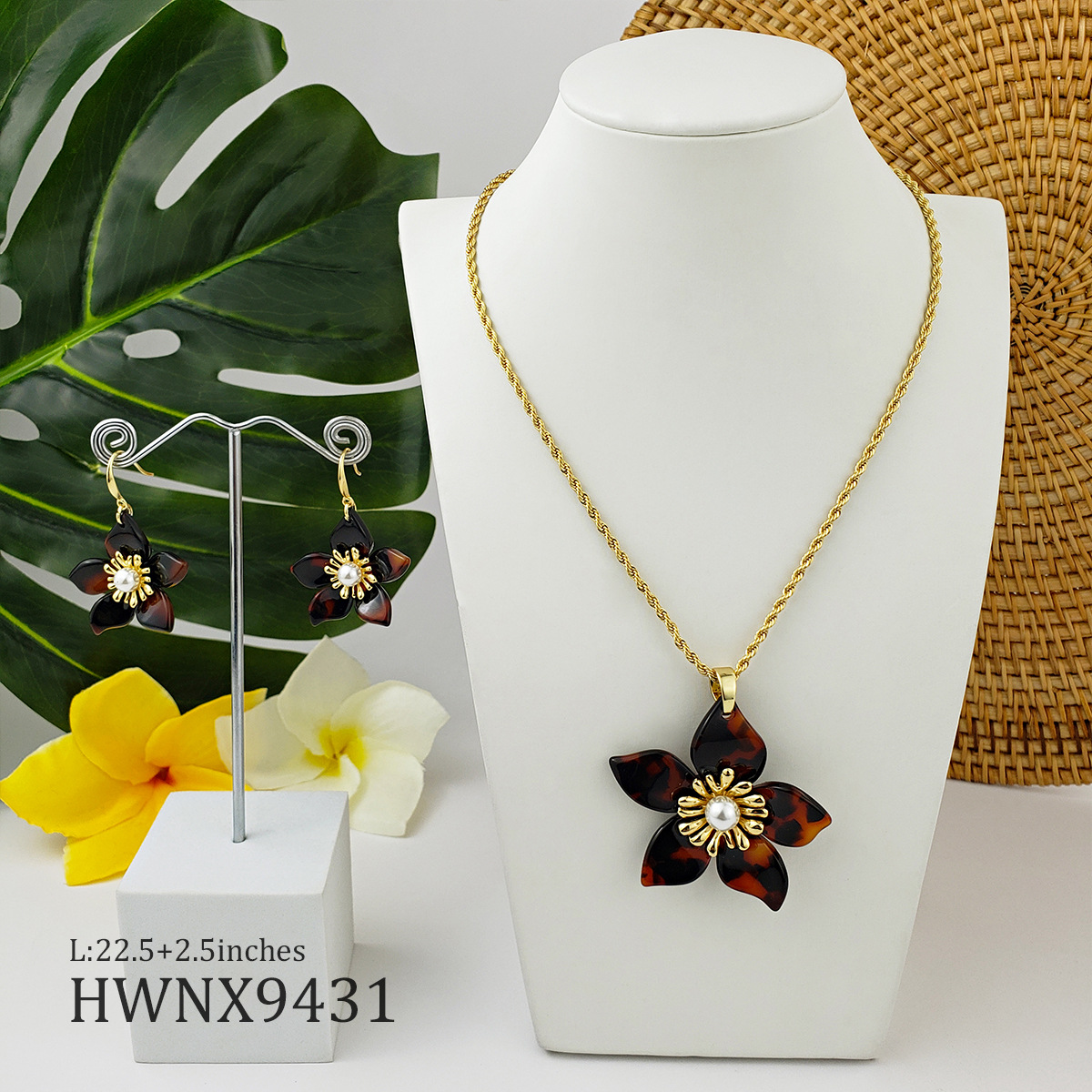 1 Set Fashion Flower Arylic Plating Inlay Pearl Womenu0027S Jewelry Set