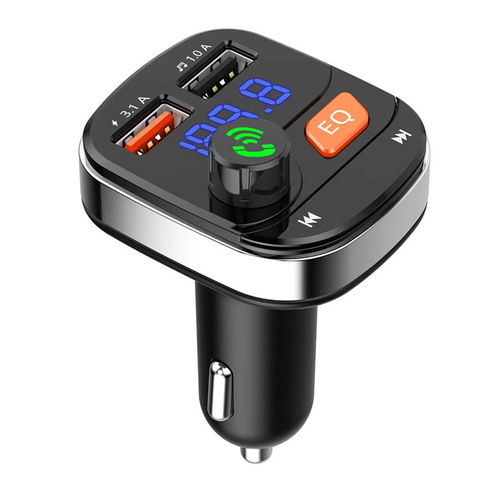 车载FM发射器蓝牙MP3播放器接收器支持U盘/TF卡双USB口TYPE-C充电