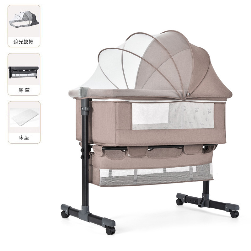 Cama multifuncional para recién nacidos, cama grande, cama para bebés, cuna plegable, elevación móvil y portátil image 7